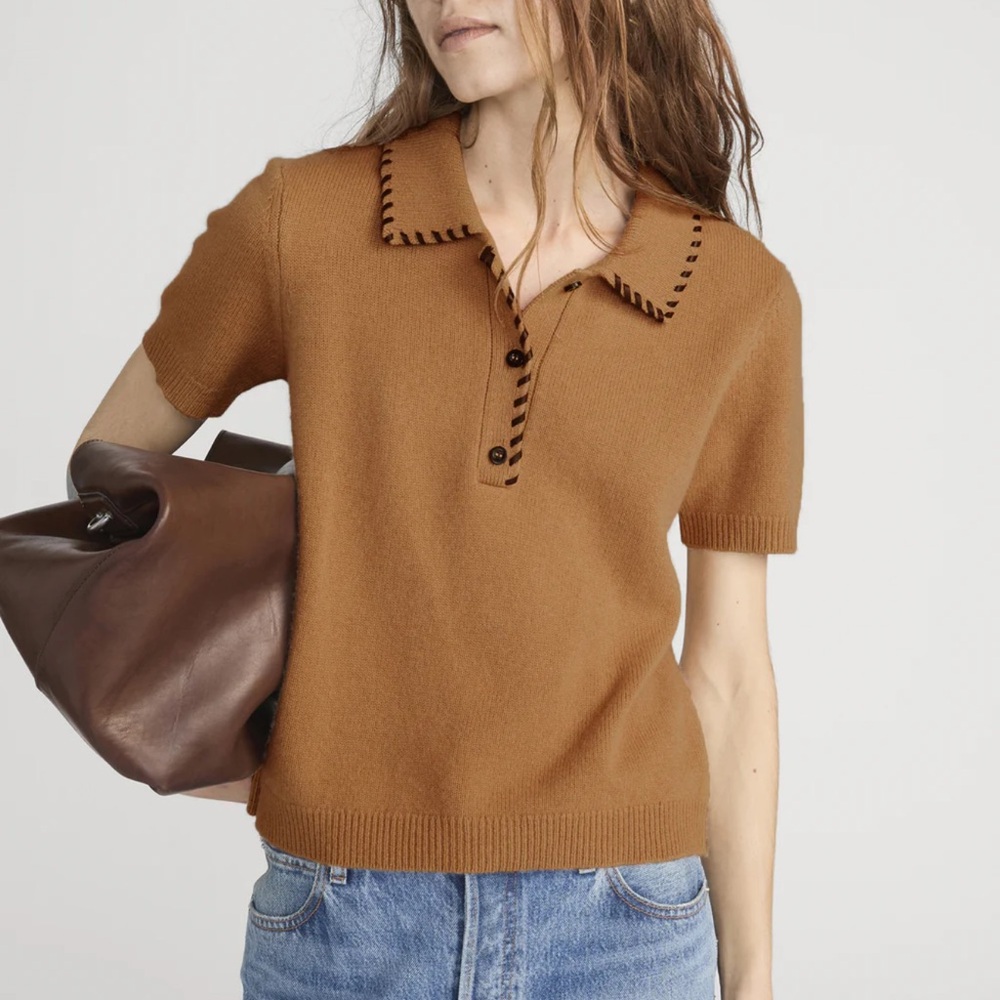 FRAME The Leather Stitch Polo